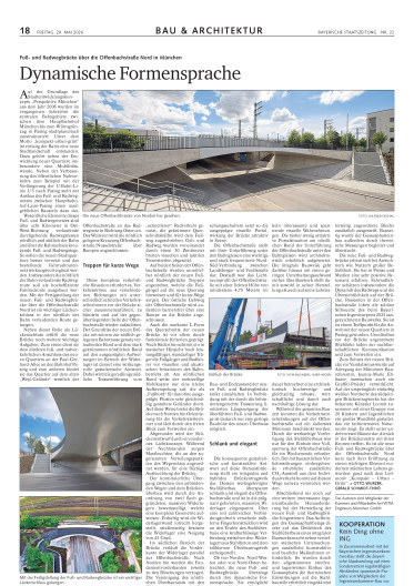 29/05/2026 Dynamische Formensprache - Fuß- und Radwegbrücke Offenbachstraße Nord in München / Otto Wurzer, Gerald Schmidt-Thrö