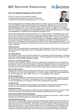 Neues Gebäudeenergiegesetz ab 2019 / 21/12/2018 Alexander Lyssoudis