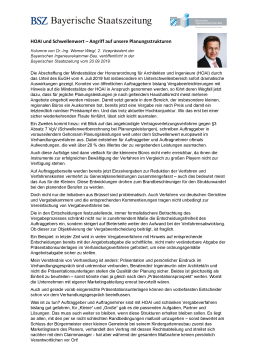HOAI und Schwellenwert – Angriff auf unsere Planungsstrukturen / 20/09/2019 / Dr.-Ing. Werner Weigl