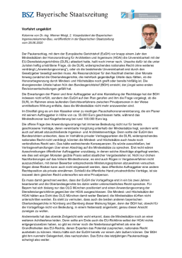 HOAI Mindestsätze: Vorfahrt ungeklärt / 26/06/2020 Dr.-Ing. Werner Weigl