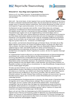 Wirtschaft 5.0 - Neue Wege statt eingetretener Pfade / 30/10/2020 Dr. Markus Hennecke