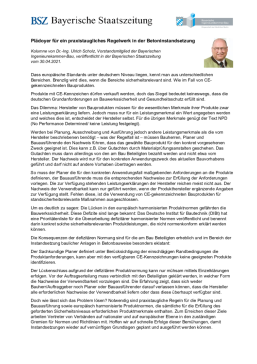 Plädoyer für ein praxistaugliches Regelwerk in der Betoninstandsetzung / 30/04/2021 Dr.-Ing Ulrich Scholz