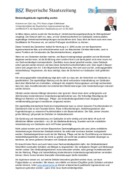 Bestandsgebäude regelmäßig warten / 23/05/2025 / Klaus-Jürgen Edelhäuser