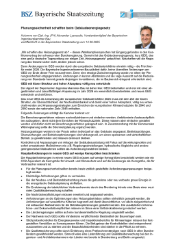 Planungssicherheit schaffen beim Gebäudeenergiegesetz / 14/08/2025 / Alexander Lyssoudis