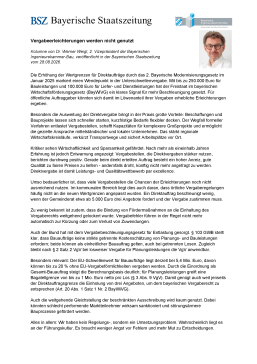 Vergabeerleichterungen werden nicht genutzt / 28/08/2026 / Dr.-Ing. Werner Weigl