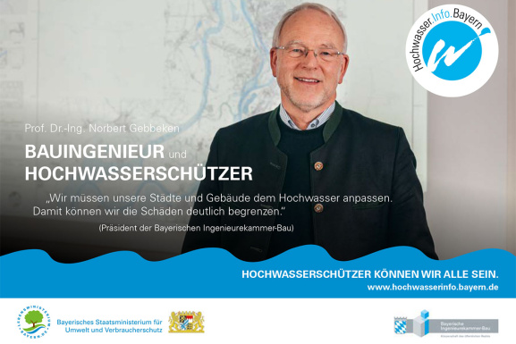 Kammerpräsident Prof. Dr. Norbert Gebbeken ist Bauingenieur und Hochwasserschützer - Foto: © Bayerisches Staatsministerium für Umwelt und Verbraucherschutz