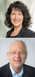 Christine Degenhart, Präsidentin der Bayerischen Architektenkammer, und Prof. Dr.-Ing. Norbert Gebbeken, Präsident der Bayerischen Ingenieurekammer-Bau