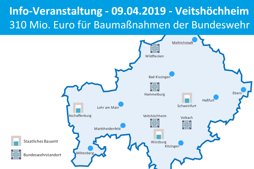 Info-Veranstaltung: 310 Mio. Euro für Baumaßnahmen der Bundeswehr in Unterfranken - 09.04.2019 - Veitshöchheim