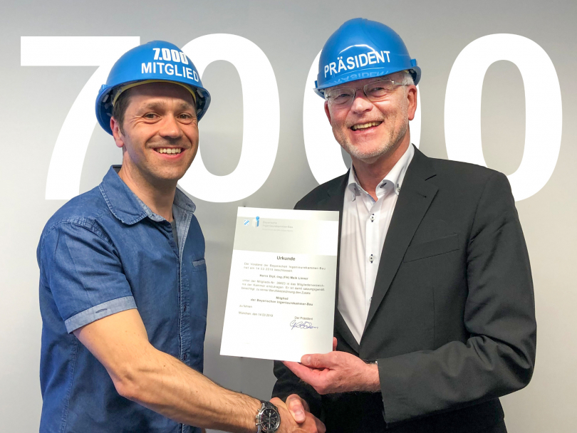 Bayerische Ingenieurekammer-Bau begrüßt 7000. Mitglied