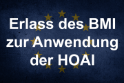 Erlass des BMI zur Anwendung der HOAI nach dem EuGH-Urteil