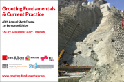 Erstmalig in Europa: Grouting Fundamentals & Current Practice vom 16.-19.09.2019 in München