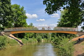 Stuttgarter Holzbrücke an der Birkelspitze in Weinstadt