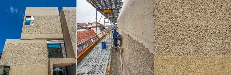 Strukturierung der Sichtbetonfassade (Foto: Oliver Heinl)