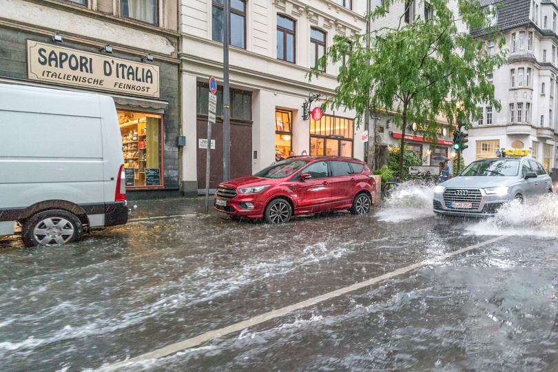 Auswirkungen von Unwettern oder Gewittern mit Starkregen 