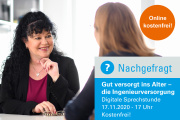 Digitale Sprechstunde: Ingenieurversorgung - Gut versorgt ins Alter - 17.11.2020 - Online - Kostenfrei