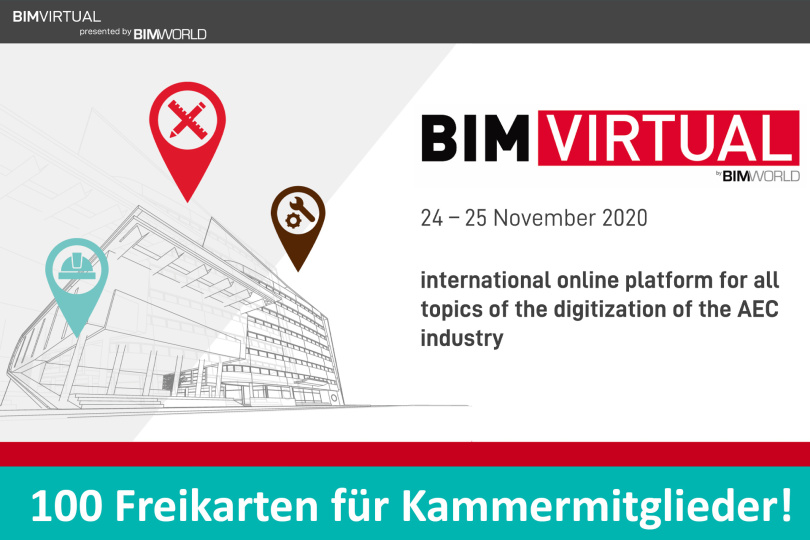 Statt BIM WORLD: Neues digitales Format BIM Virtual - 24./25.11.2020 - Online