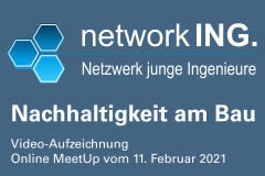 Nachhaltigkeit am Bau - Video des Online MeetUps vom 11.02.2021 - Kostenfrei!