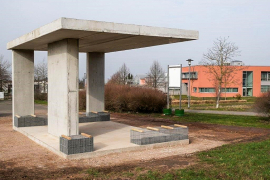 In Pirmasens entstand ein Pavillon mit einer Fläche von knapp fünf mal sieben Metern aus Fertigteilen, die recycelte Baumaterialien enthalten. Foto: TUK, FG Massivbau 