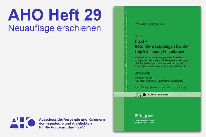 AHO-Heft 29 „HOAI – Besondere Leistungen bei der Objektplanung Freianlagen“