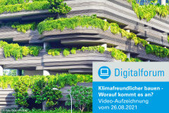 Digitalforum: Klimafreundlicher bauen