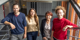 Das Projektteam an der BTU Cottbus-Senftenberg (von links nach rechts): Jakob Fischer, Viktoria Arnold, Prof. Angelika Mettke (Koordinatorin und Arbeitsgebietsleiterin), Christoph Henschel ((Foto: Ralf Schuster / BTU)