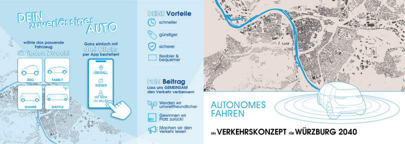 Autonomes Fahren in Würzburg (Grafiken Alexander Nadler, Romina Kaveh und Moritz Lipfert)