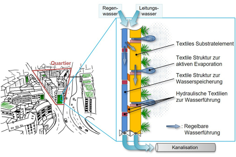 Fassadenbegrünung "Living Wall" verbindet Nachverdichtung mit Hochwasserschutz