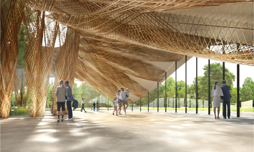 Visualisierung des Holz-Naturfaser-Pavillons. Foto: Universität Stuttgart