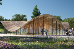 Innovativer Holz-Naturfaser-Pavillon bei der Landesgartenschau Wangen