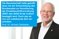 Ersatzbaustoffverordnung: Bundesrat vergibt eine Chance