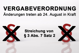 Vergabeverordnung: Änderungen am 24. August in Kraft getreten