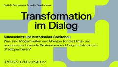 Klimaschutz und historischer Städtebau - 07.09.2023 - Online - Kostenfrei 