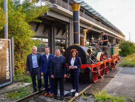 Klaus-Dieter Josel (Konzernbevollmächtigter der Deutschen Bahn für den Freistaat Bayern), Dirk Flege (Geschäftsführer der Allianz pro Schiene), Christian Bernreiter (Bayerischer Verkehrsminister) und Bärbel Fuchs (Geschäftsführerin der Bayerischen Eisenbahngesellschaft). Foto: © StMB
