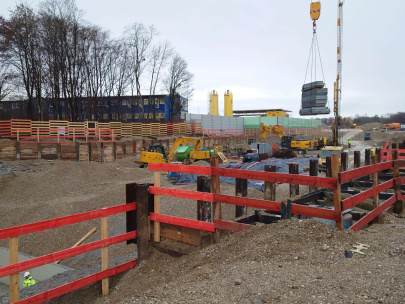 Foto von der Baustelle. Quelle: Technische Hochschule Augsburg 