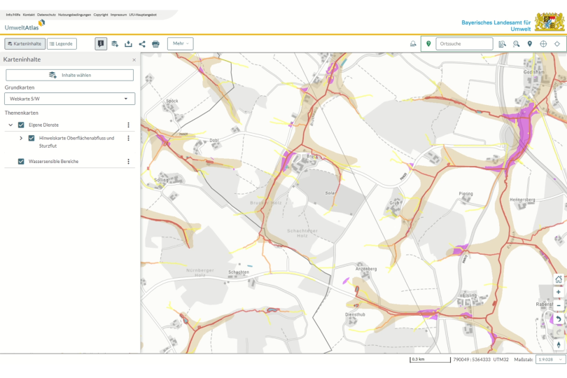 Neue Sturzflut-Hinweiskarte für Bayern veröffentlicht