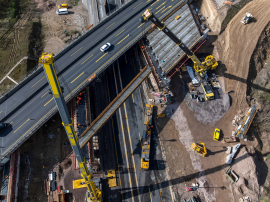 Autobahnkreuz Mainz Süd: Funktionaler Ersatzneubau der Nordbrücke. Foto: Günther Ortmann Fotografie