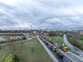 Autobahnkreuz Mainz Süd: Funktionaler Ersatzneubau der Nordbrücke. Foto: Günther Ortmann Fotografie