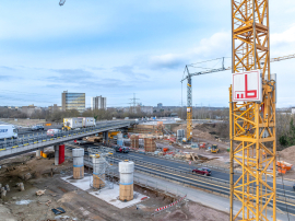 Autobahnkreuz Mainz Süd: Funktionaler Ersatzneubau der Nordbrücke. Foto: Günther Ortmann Fotografie