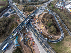 Autobahnkreuz Mainz Süd: Funktionaler Ersatzneubau der Nordbrücke. Foto: Günther Ortmann Fotografie