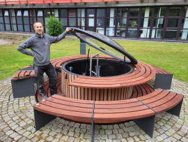 Mit Mehrwert für die Aufenthaltsqualität ist der Eingang zum Verteilerbauwerk gestaltet. Foto: © Fraunhofer IEG / Foto: Felix Jagert