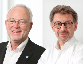 Präsident Prof. Dr. Norbert Gebbeken und Vizepräsident Dr. Werner Weigl von der Bayerischen Ingenieurekammer-Bau. Foto: Tobias Hase