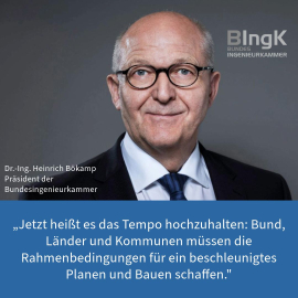 Dr.-Ing. Heinrich Bökamp, Präsident der Bundesingenieurkammer. Foto: BIngK