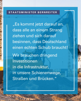Bayerns Bau- und Verkehrsminister Christian Bernreiter begrüßt Mega-Infrastrukturprogramm