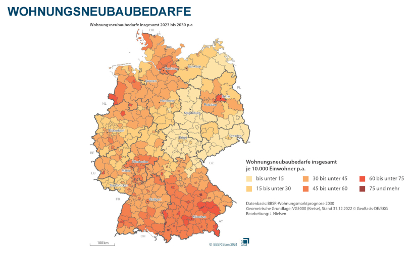 Wohnungsneubaubedarfe insgesamt 2023 bis 2030 p.a.