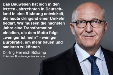 Dr.-Ing. Heinrich Bökamp, Präsident der Bundesingenieurkammer. Foto: Samuel Becker / BIngK