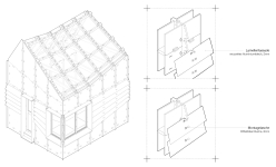 Mit einer eigens entwickelten Software entsteht ein digitales Gittermodell, das in seiner Form frei konfigurierbar ist (Grundriss, Kubatur, Dachform, Fensterposition und -größe). Grafik: Digital Craft