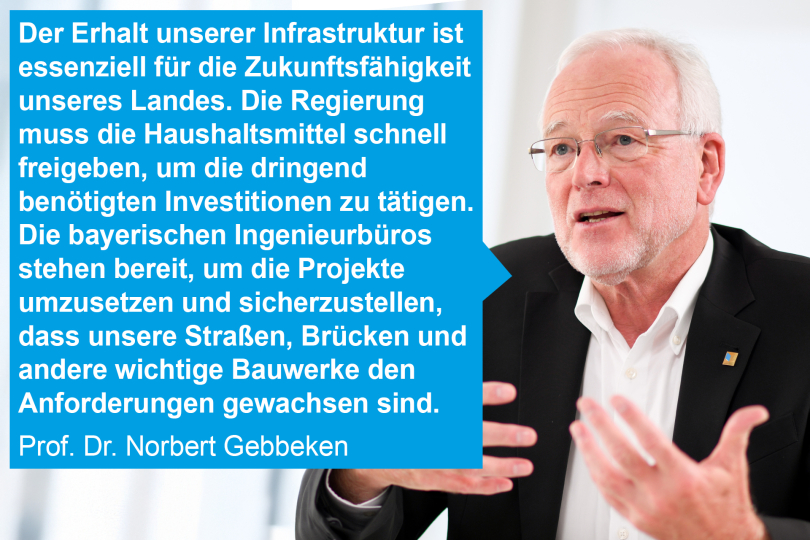 Ausschreibungsstopp bei Autobahn GmbH: Bayerische Ingenieurekammer-Bau fordert schnelle Mittelfreigabe durch Bundesregierung