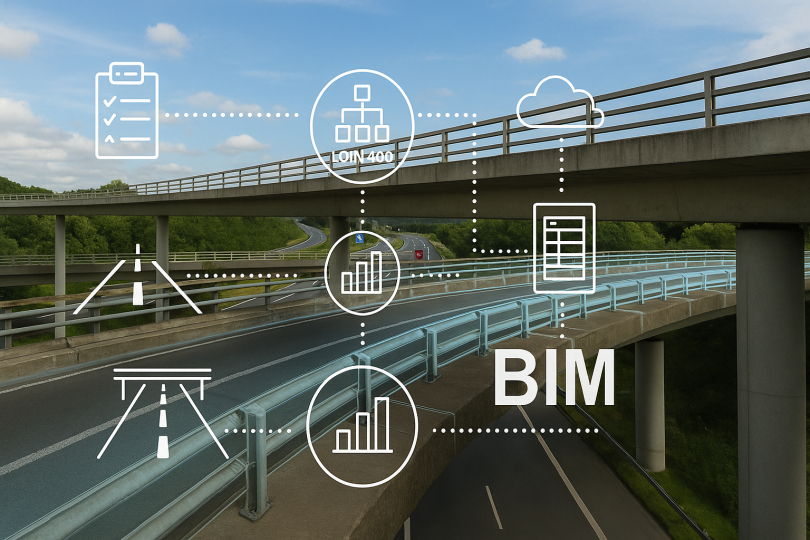 BIM-Daten über dem Autobahnkreuz