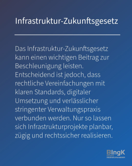 Einschätzung der Bundesingenieurkammer zum Infrastruktur-Zukunftsgesetz