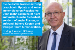 BIngK-Präsident Dr.-Ing. Heinrich Bökamp: Unsere Normensetzung braucht ein Update